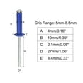 thumbnail image 2 of Unique Bargains 4mm x 10mm Aluminum Open End Flat Round Head Blind Rivets, Blue 25 Pack, 2 of 5