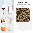 thumbnail image 6 of Yiaed Leopard Print Print Leather Coasters for Drinks - Cup Coasters Coffee Table Kitchen Table Bar, Home & Office Gifts Handmade Drink Coasters-Square, 6 of 6