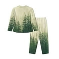 thumbnail image 2 of Disketp Pajamas Set Long Sleeve Sleepwear Womens Button Down Nightwear Pj Sets-Fog Forest, 2 of 9