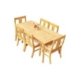 thumbnail image 3 of Teak Dining Set:6 Seater 7 Pc - 71" Rectangle Table, 4 Armless and 2 Arm / Captain Osborne Chairs Outdoor Patio Grade-A Teak Wood WholesaleTeak #WMDSOSh, 3 of 7