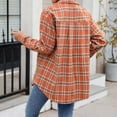 thumbnail image 3 of Women's Lightweight Flannel Plaid Button Down Shirts Oversized Long Sleeve Shacket Jacket Tops, 3 of 6