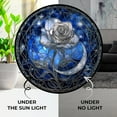 thumbnail image 3 of Moonlight Rose Suncatchers for Windows, Stained Glass Window Hangings,Hand-Painted Glass Panel Perfect for Home Decorr, 3 of 5