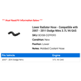 thumbnail image 2 of Lower Radiator Hose - Compatible with 2007 - 2011 Dodge Nitro 3.7L V6 GAS 2008 2009 2010, 2 of 2