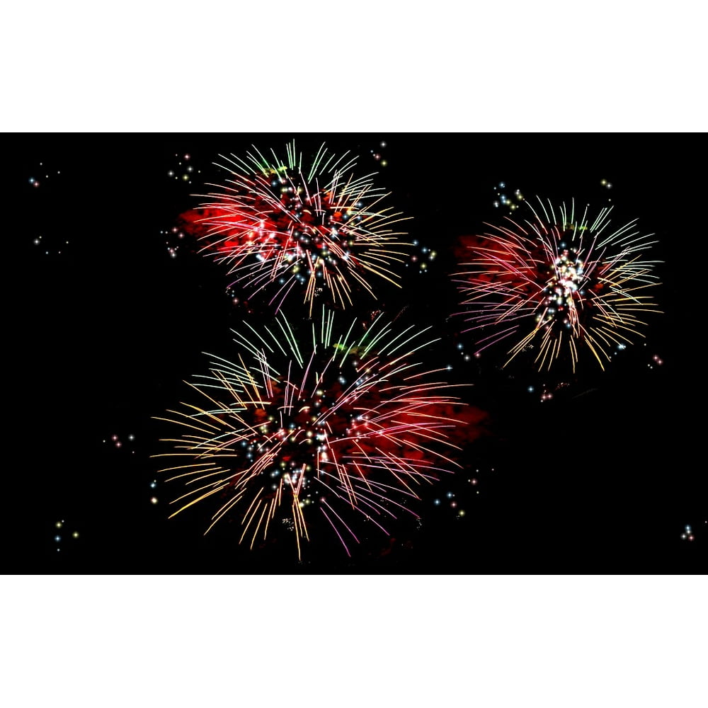 Fireworks New Year&#039;s Day Colors New Year&#039;s Eve-20 Inch By 30 Inch Laminated Poster With Bright