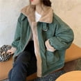 thumbnail image 2 of Nueva chaqueta de invierno de pana y terciopelo para mujer 2022, abrigos gruesos y cálidos de gran tamaño para mujer, chaquetas coreanas de lana de cordero con cremallera para mujer, 2 of 6