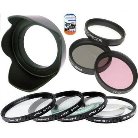 - 52mm Multi-Coated 7 Piece Filter Set Includes 3 PC Filter Kit (UV-CPL-FLD-) And 4 PC Close Up Filter Set (+1+2+4+10) For Nikon 18-55mm Dx VR Lens + Hard Tulip Lens Hood+ Cap Keeper + MicroFiber...