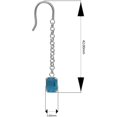 thumbnail image 2 of 7X5MM Octogan Shape Blue Topaz Hydro Gemstone 925 Sterling Silver Long Dangle Earrings, 2 of 4