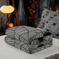 thumbnail image 5 of Homewish Spider Web Zipper Twin Comforter Sets with Fitted Sheet and 2 Pillowcases, Happy Halloween Zipper Bedding Set, Gray, Gray Reversible, 5 of 7