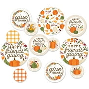 Big Dot of Happiness Fall Friends Thanksgiving - Friendsgiving Party Giant Circle Confetti - Party Decorations - Large Confetti 27 Count