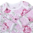 thumbnail image 2 of Baby Essentials Long Sleeve Knotted Patterned Sleeping Gown with Matching Headband for Newborn Infants 0 - 6 Months for Sleep, Cuddling, Swaddling and Lounge in Pink Peonies, 2 of 7