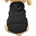 thumbnail image 3 of Cozy Winter Dog Hoodie for Small Dogs & Cats - Fleece Lined Chihuahua Sweater with Pocket, Autumn Puppy Outfits (Black, L), 3 of 7