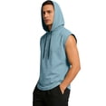 thumbnail image 6 of GrmtClth Men Hoodies Lightweight Sleeveless Tank Top Fashion Hooded T-Shirts Trendy Drawstring Clothing Light Blue XL, 6 of 8