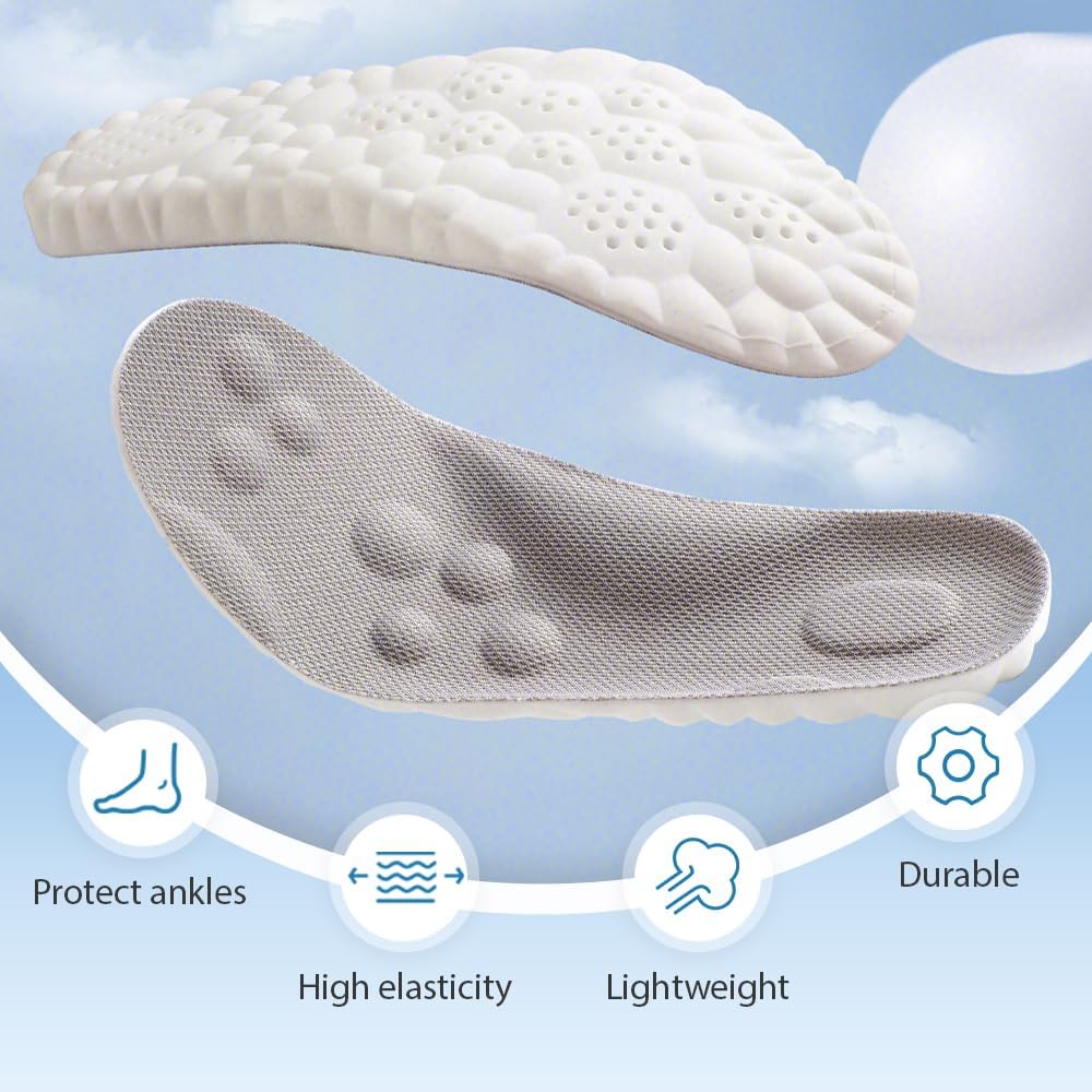 Cloud Soles Memory Foam Insoles – Arch Support Shoe Steppers – Men Women – US Women 5-8.5
