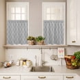 thumbnail image 3 of 3 Piece Kitchen Curtains and Valances Set Grey White Stripes Cafe Curtains 36 Inch Length Simple Geometric Modern Monochrome Valance & Tier Curtain for Living Room Bedroom Window 54"x18"+27"x36"*2, 3 of 6