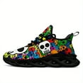 thumbnail image 5 of Coolcustomize Women's Edgy Colorful Skull Design Sneakers - Ultra-Light Twist Sole Comfort Trainers, Breathable Fabric Upper & EVA Cushioned Sole for Running, Travel, Streetwear, Ladies Sneakers, 5 of 10