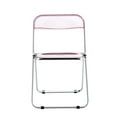 thumbnail image 6 of 2PC Clear Folding Chair with Steel Frame, Transparent PC Plastic Dining Chair with Non-slip Mat, Outdoor Camping Chair for Picnic, Dining Side Chair for Living Room Kitchen Island,  Pink, 6 of 9