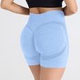 thumbnail image 4 of Stichou Workout Seamless Biker Shorts for Women Tummy Control High Waisted Athletic Yoga Contour Soft Running Yoga Short Light Blue M, 4 of 6