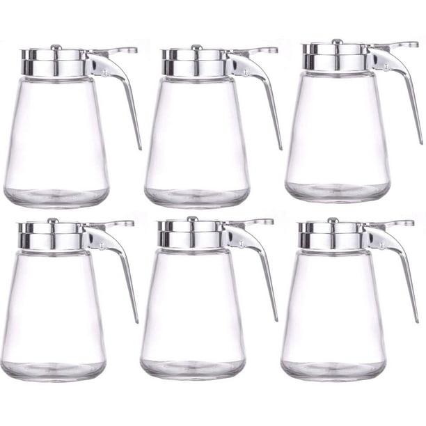 Set of 6 Honey/Cream/Sugar/Syrup Glass Dispensers with Retracting Spout