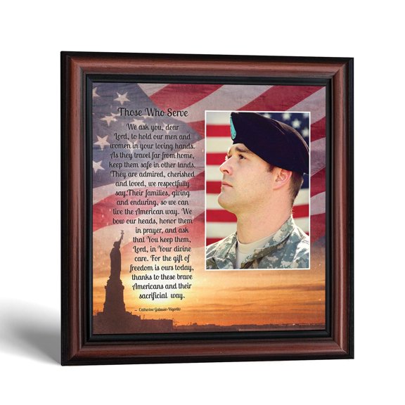 Patriotic Picture Frame With Photo, Those Who Serve Prayer