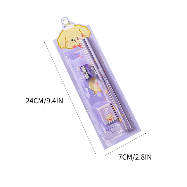 EARKITY Stationery Set, School Supplies Set for Primary School Students, Back-to-school Pencil Set 5-Piece with Color Changing Pencils, Eraser, Ruler, and Pencil Sharpener, for Girls, Boys, Students