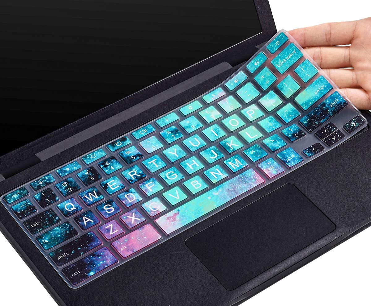 Keyboard Cover Skins Compatible with 11.6 Dell Chromebook 11 3120 3180 3181 3189 5190 & 13.3 Dell Chromebook 3380,Dell 11.6 13.3 Chromebook Laptop Cover Ombre Hot Blue 