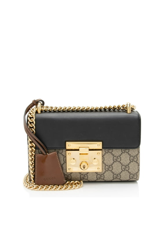 Pre-Owned Gucci GG Supreme Padlock Small Shoulder Bag