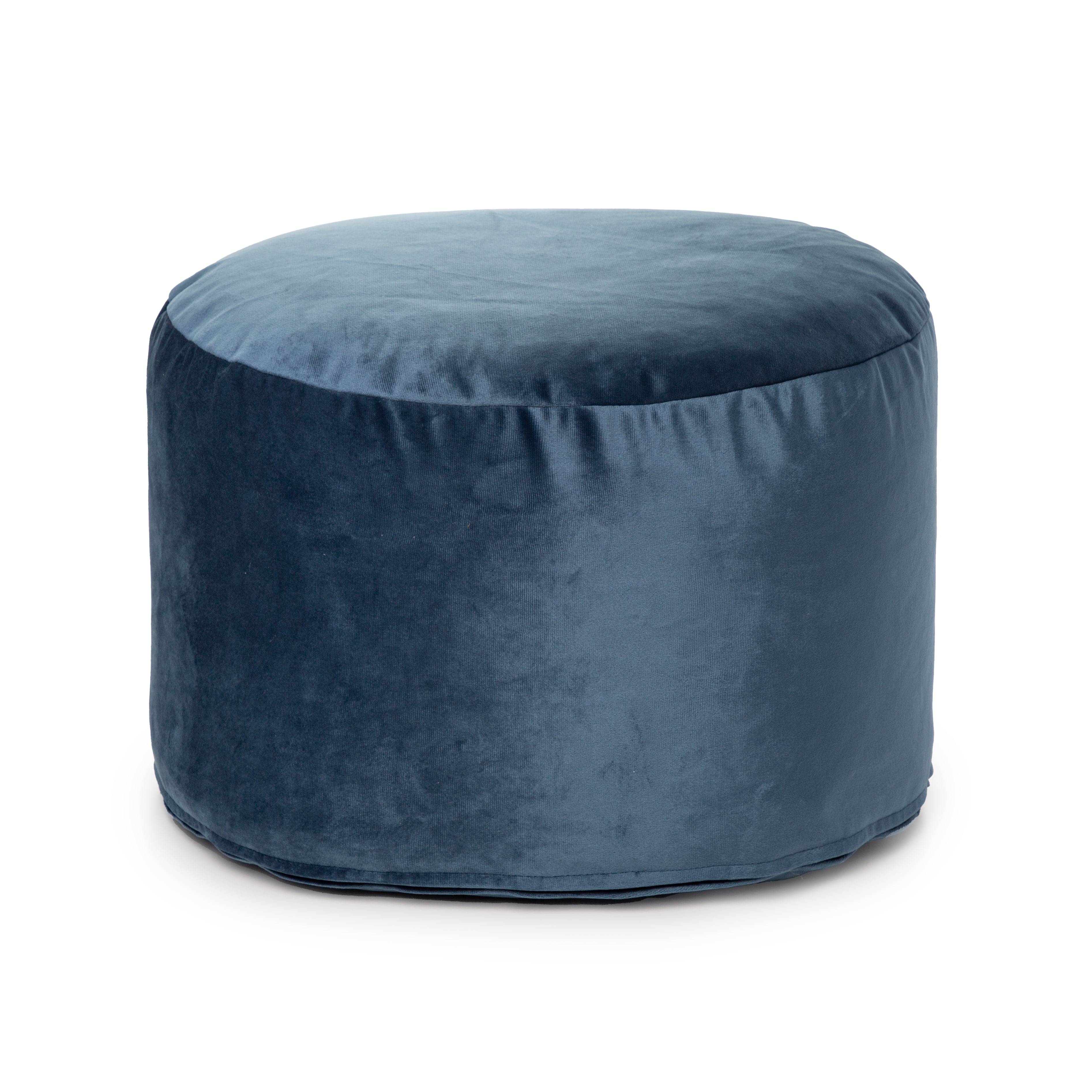 Pouf Belgique Marine Velours – Coussin de sol, pouf en polystyrène doux, accessoire durable et léger pour salon ou bureau