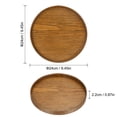 thumbnail image 2 of Unique Bargains 9' Round Wood Serving Tray Decorative Platter Home Kitchen Candle, Brown, 2 of 6