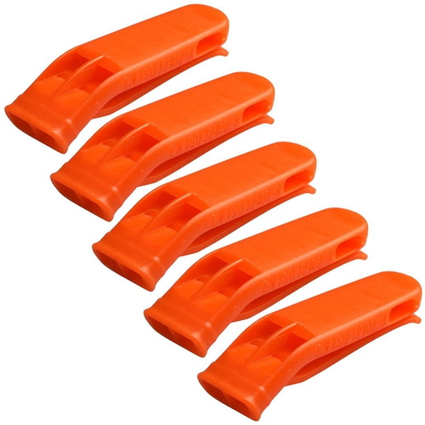Silbato fuerte de supervivencia para acampar al aire libre silbato de doble banda para partidos deportivos (5 uds) Hugtrwg Para estrenar