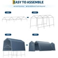 thumbnail image 5 of Ladcaser Outdoor 7'x15' Portable Storage Shelter, Heavy Duty Carport with Roll-up Ventilated Zipper Door and Windows, Gray, 5 of 8