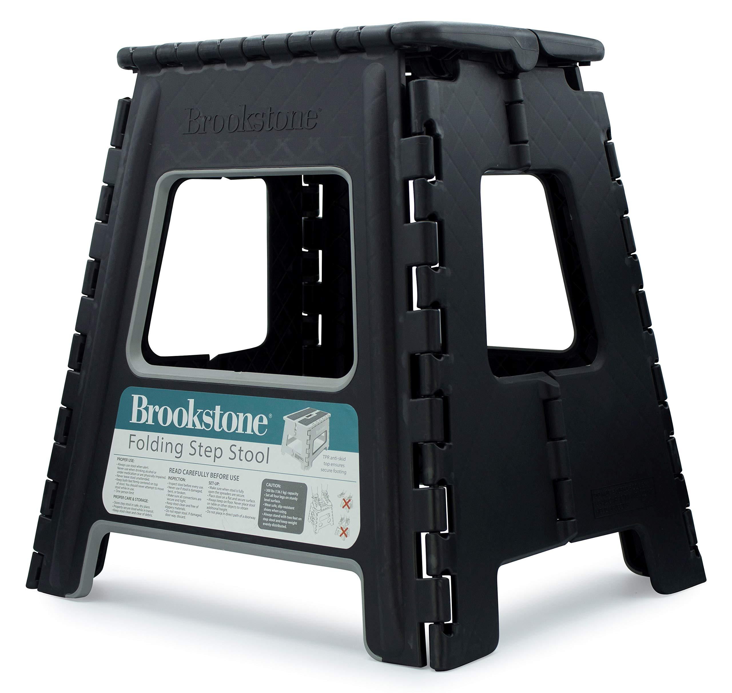 Verslinden Veel Onze onderneming Brookstone 16 inch Plastic Folding Step Stool for Adults, 1 Step, Black -  Walmart.com