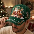 thumbnail image 3 of Green Ajustable Christmas Baseball Hat for Adults, Colorful Xmas Embroidered Novelty Cozy Twill Cotton Cap, Funny Christmas Gifts, 3 of 6