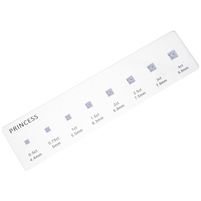 Luxshiny Medidor Transparente Para Comparación De Tamaño Y Forma De Preciosas En Joyería