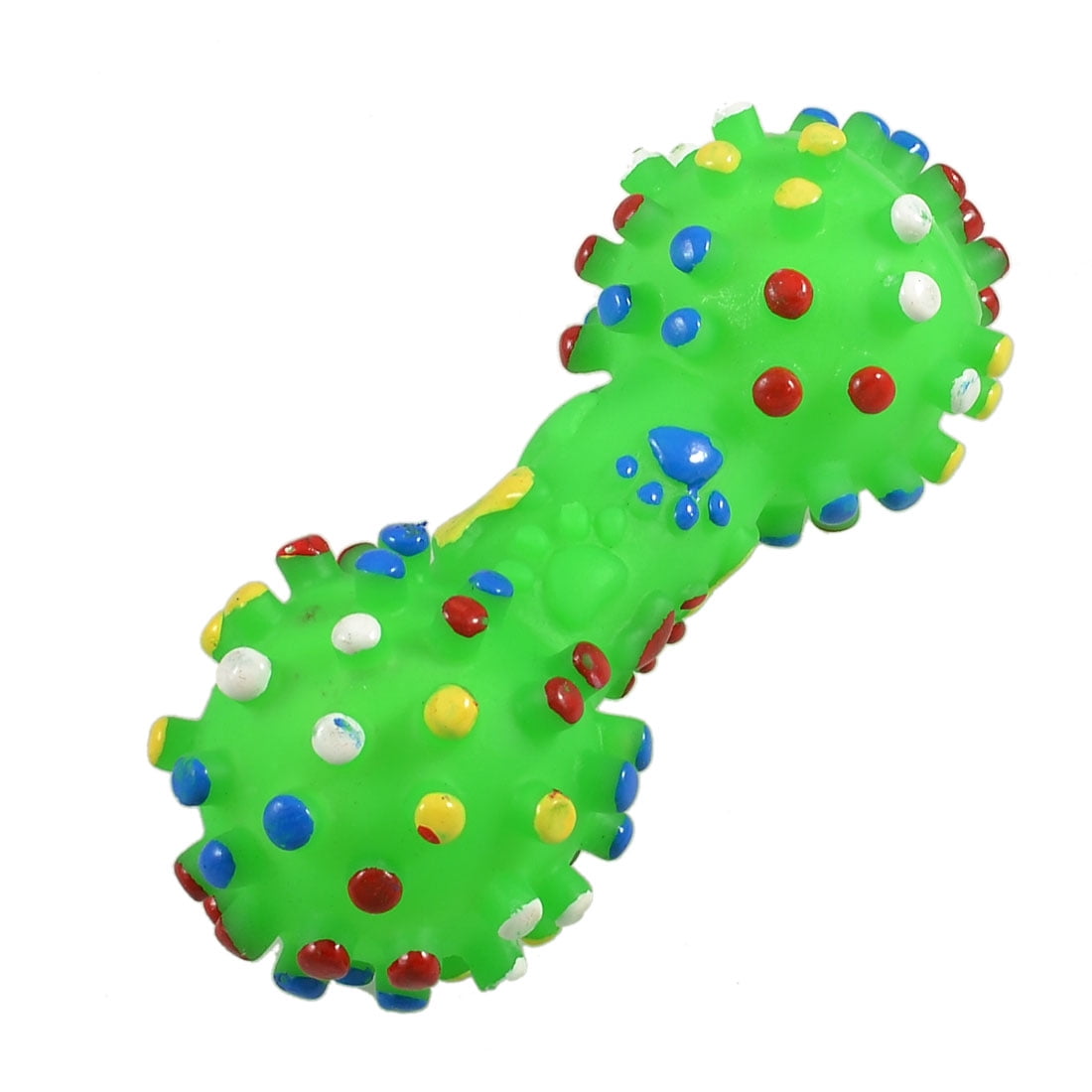 Unique Bargains Green Vinyl Rubber Textured Dot Bone Shaped Squeaky Toy