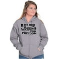 thumbnail image 3 of US Army Logo My Bro Defending Freedom Unisex Plus Size Zip Hoodie Brisco Brands 2X, 3 of 5