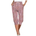 thumbnail image 1 of YDLCAFD Capris For Women 4Th Of July Flag Independence Day Print Pants Bottom Drawstring Joggers, 1 of 1