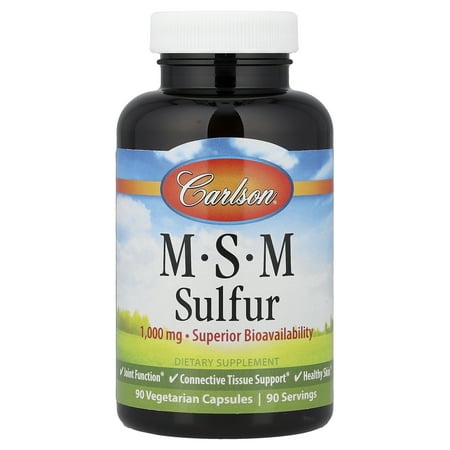 Carlson MSM Sulfur, 90 Vegetarian Capsules