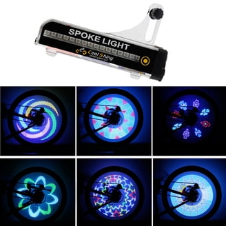TAGVO Feux De Roue 7 LED – 9 Couleurs, 18 Motifs, Recharge USB, étanche IP55 – Pour Tout Vélo, Diamètre 19-36 Mm