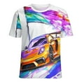 thumbnail image 5 of Racing And Flag Women's T-Shirt Short Sleeve T Shirts Tops Tee Ladies Loose T, 5 of 6