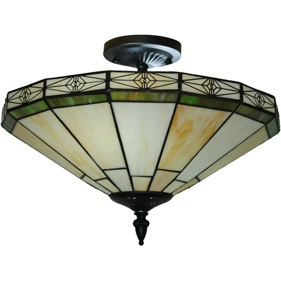 Miumaeov Tiffany Style Retro Chandelier Ceiling Light Stained Glass Home Lighting Decor
