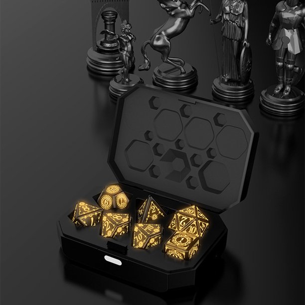 DICE DICE LED DNE DICE Set 7pcs Dice Electronic Dice para Dungeons and Dragons RPG