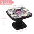 thumbnail image 4 of 4 Pcs Square Cabinet Handle Cupboard Knob Drawer Pulls Handle Mandala Psychedelic Drawer Knobs with Screws Furniture Decoration, 4 of 7