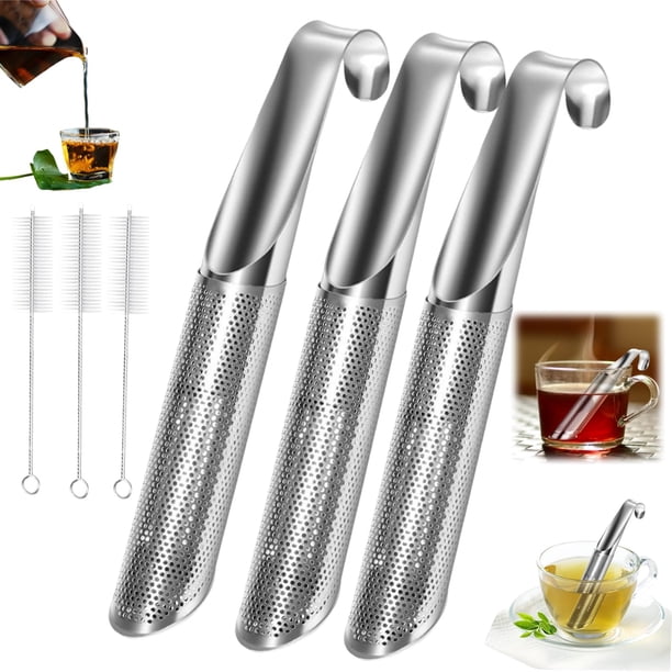 Juego de infusores de té de acero inoxidable para té de hojas sueltas (paquete de 3)