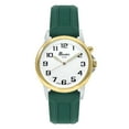 thumbnail image 2 of Bandni Mens Glow Watch - Washable Silicone Band - 38mm Analog Men's Easy Read Wrist Watch with Light, Light Up Watches, Quartz, White Dial, Big Numbers, Glow in the Dark Hands - Two-Tone / Green, 2 of 6