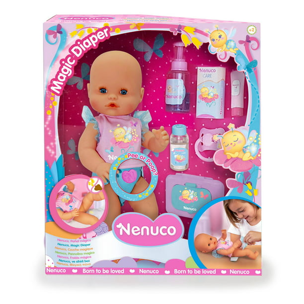 eterno Marquesina Preescolar Nenuco Magic Diaper - Baby Doll with Magic Diaper, Colored Lights, 14.5 cm  - Walmart.com