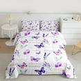 thumbnail image 2 of Manfei Cute Flower Bedding Comforter Set,Country Floral Butterfly Twin Comforter Sets,Pink Purple Ombre Bedding Set For Kids,Breathable Home Decor,2 Pieces, 2 of 8