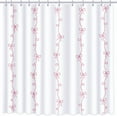 thumbnail image 2 of Bow Shower Curtain,Coquette Cute Bowknot Shower Curtain,Cartoon Line Bow-tie Bathroom Decor Curtain,Romantic Pink Aesthetic Bathroom Curtain with 12 Hooks 72x72IN, 2 of 7