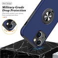 thumbnail image 4 of For Google Pixel 9 /9 Pro (6.3") Hybrid Military Grade with Flat Metal Ring Stand 360° Rotation Kickstand Hard PC Back Slim Fit Phone Case Cover by Xpression - Blue, 4 of 8