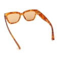 thumbnail image 7 of Womens Classic Understated Thick Horn Rim Designer Fashion Sunglasses Orange Tortoise - Beige, 7 of 7