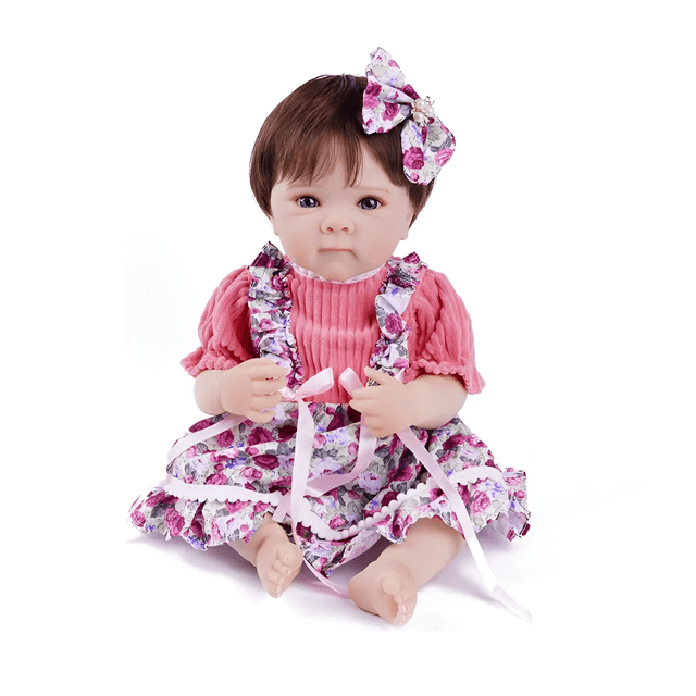 "50cm Muñeca Con Cuerpo Completo De Silicona Para Bañarse Lab.G Rosa "
